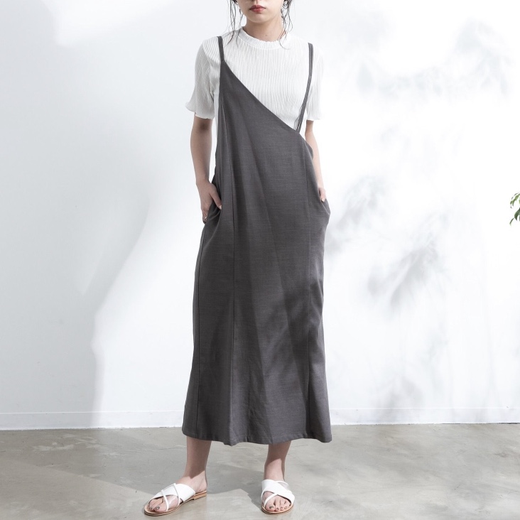 リネン アシンメトリーデザインの旬顔ワンピース Base Mag