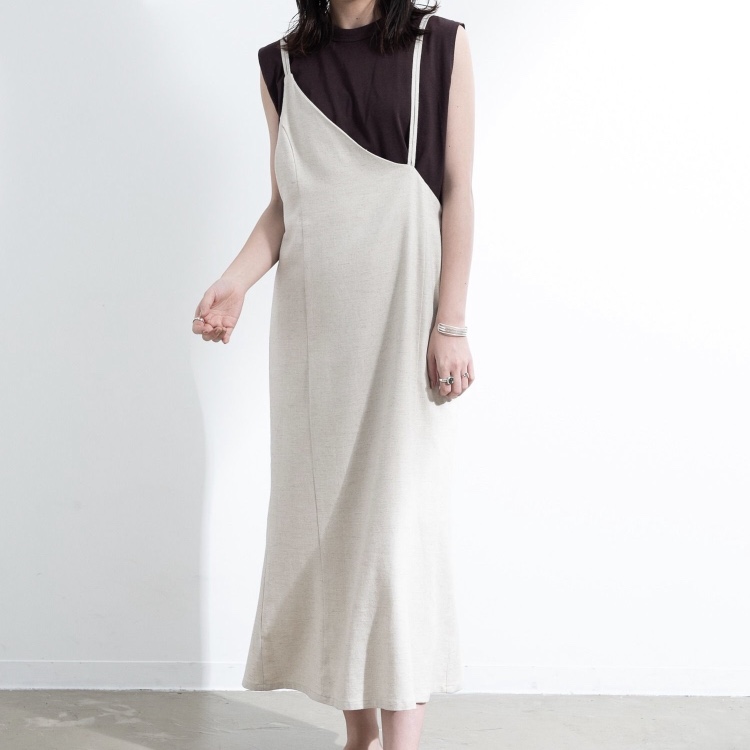 リネン アシンメトリーデザインの旬顔ワンピース Base Mag