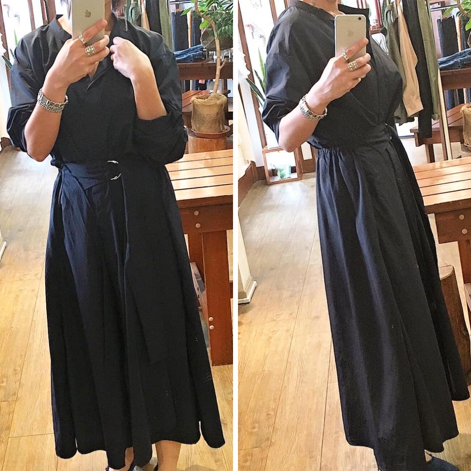 S/S NEW 新作　ノーカラーウエストマークアシメ２wayベルトワンピース が入荷しました
