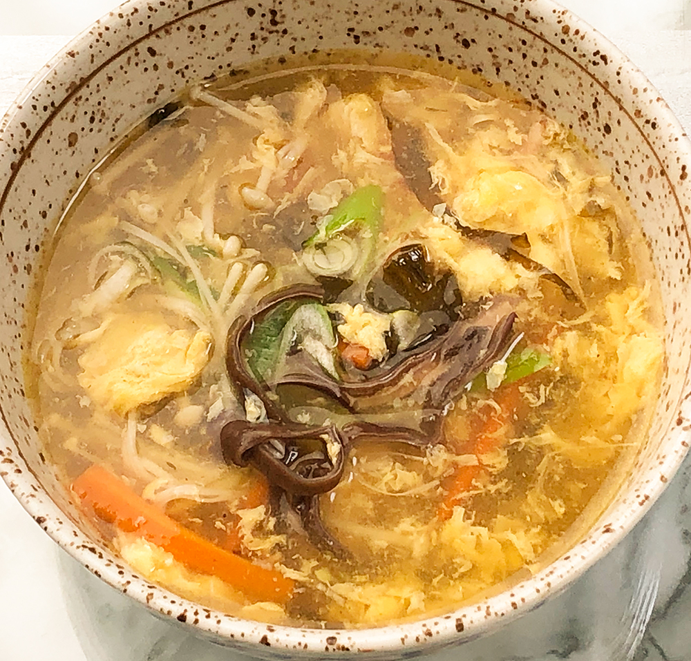 辛子高菜で仕上げる酸辣湯スープ