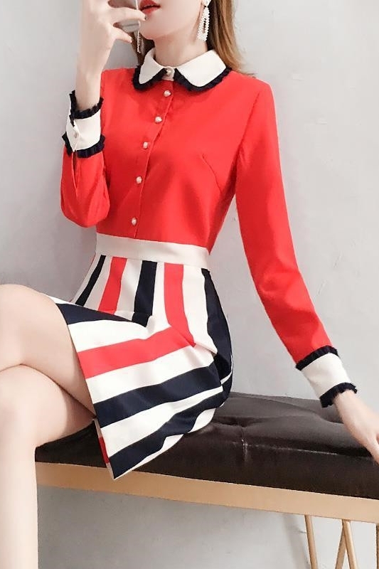 フリル・パールが可愛いミモレワンピース入荷♬