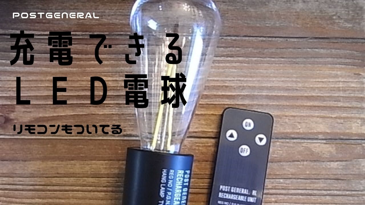 【サスティナブル】充電できるエジソン型LED電球（リモコン付き）