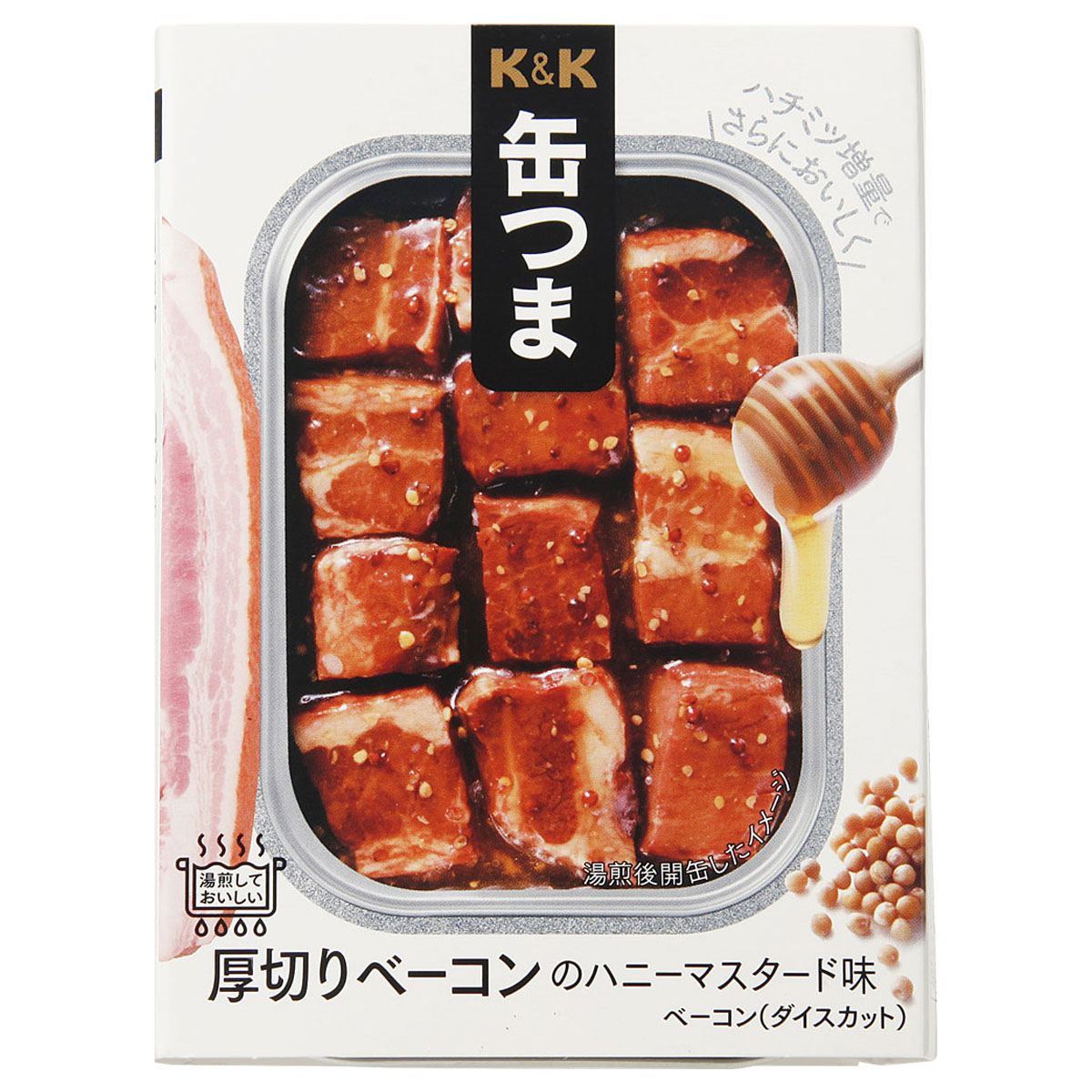 まとめ買い！K&K 缶つまレストラン 厚切りベーコンのハニーマスタード味105g x6缶