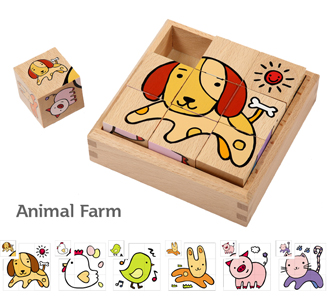 動物の絵合わせブロック