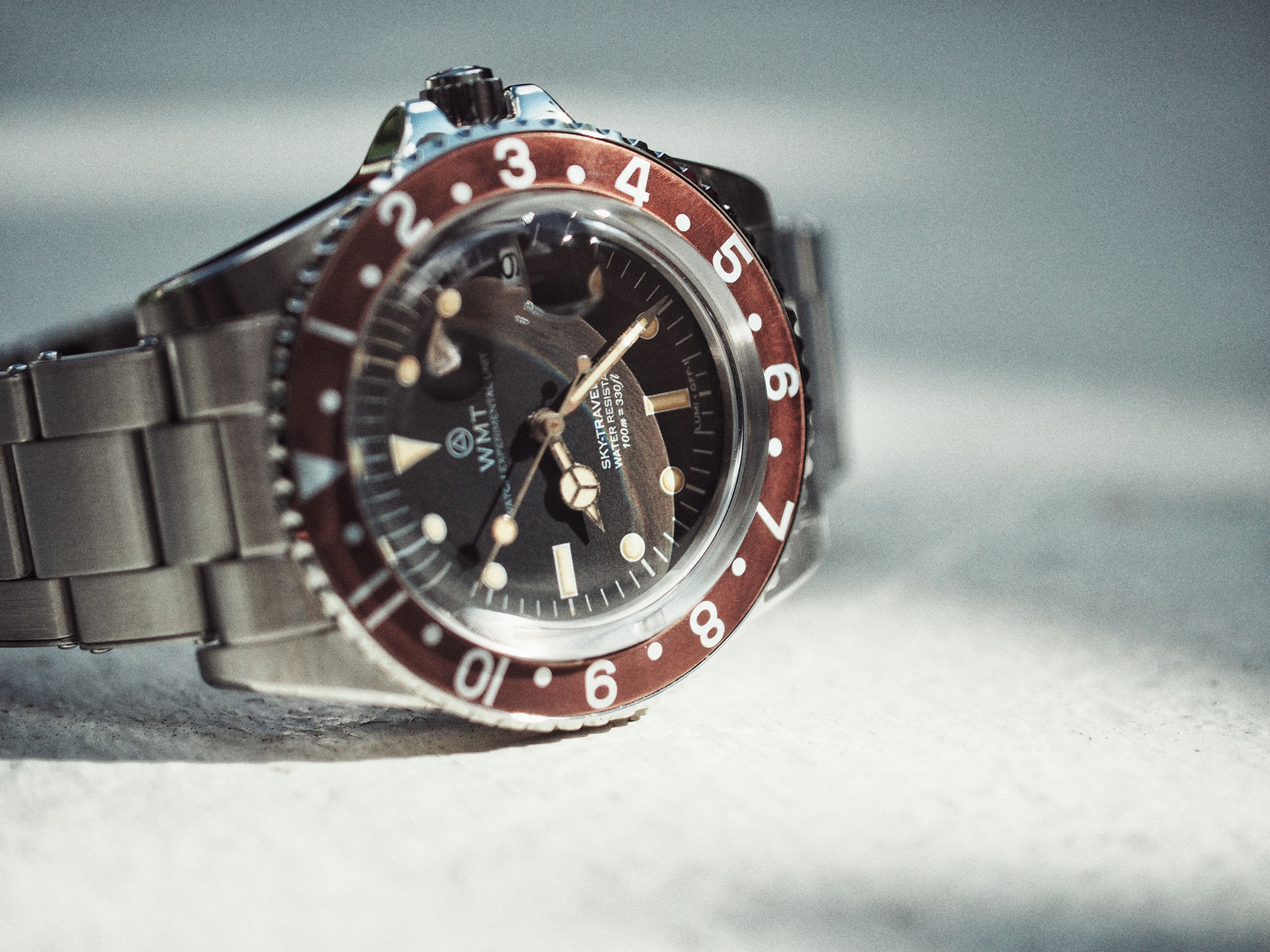 14,850円WMT サンフォード フジツボ 自動巻 茶金コンビ ジュビリーブレス腕時計