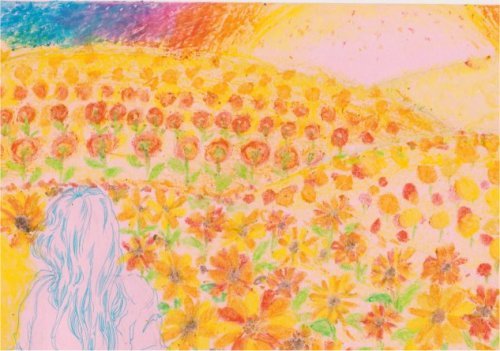 どこまでも歩いて行けそうな　ひまわり畑　postcard　/　Sunflower