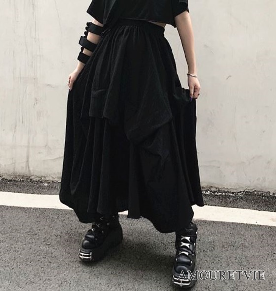 おしゃれかつカジュアルなロングスカート ストリートに映える一着 Amouretvie 韓国系 モード系 個性的ファッションの通販サイト