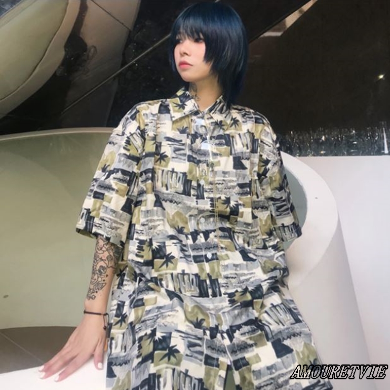 斬新なデザインの原宿系シャツ☆半袖か長袖の好きな方が選べるタイプです♪