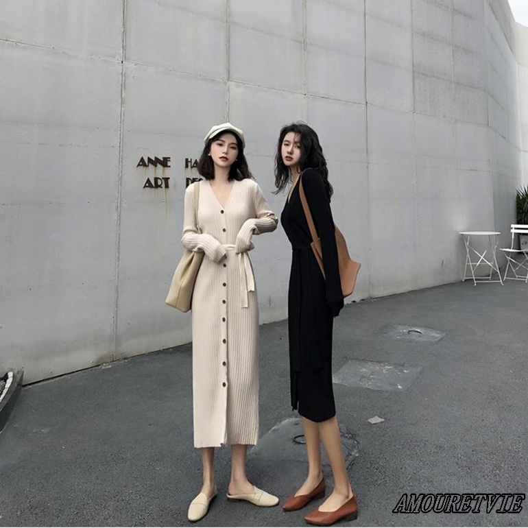 2色のとっておきのオルチャン風ワンピース!!スリム&スレンダーを実現★しかも着やすい一着♪