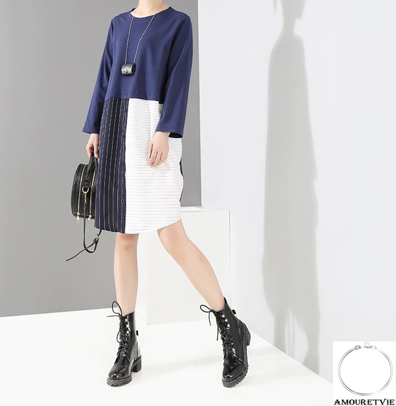 アシンメトリーデザインのスカートが印象的なお洒落ワンピース☆シンプルなのに個性が光る一着です♪