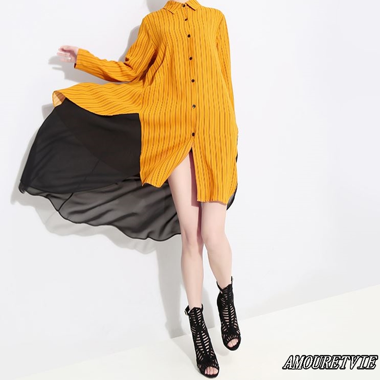 爽やかな色使いとメッシュの組み合わせがスタイリッシュなロングシャツ★春気分先取りの一着♪