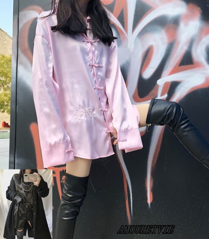 アジアンテイストなサテンシャツで春夏を楽しく過ごせる一着♪可愛さで注目を集めます☆