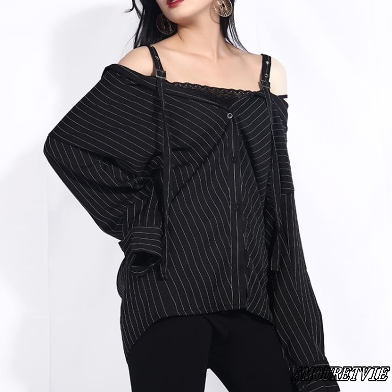 オフショルでセクシーさを簡単チャレンジできる便利な一着♪ストライプが大人カジュアルを演出☆