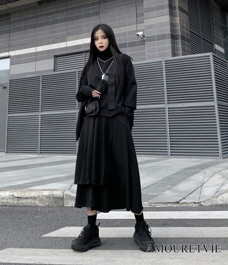 楽々可愛い上下セットが登場☆トップスもスカートも単独でも十分かわいいお得で便利な一着です♪