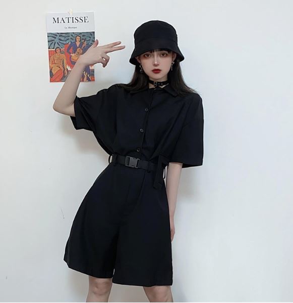 ズボンタイプの可愛いワンピタイプの一着 Amouretvie 韓国系 モード系 個性的ファッションの通販サイト