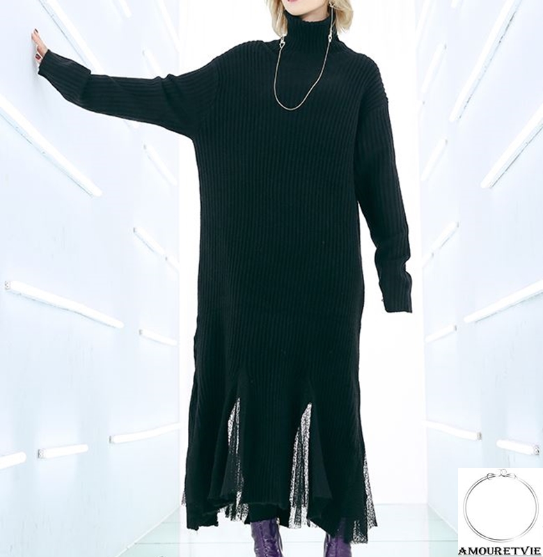 美しいシルエットのモダンなワンピースで冬をお洒落に乗り切れる☆モード女子のみならず必見の一着です♪