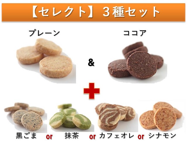 【送料無料】★New★　Tofu biscuit（おからクッキー）　セレクト３種セット　新発売！！