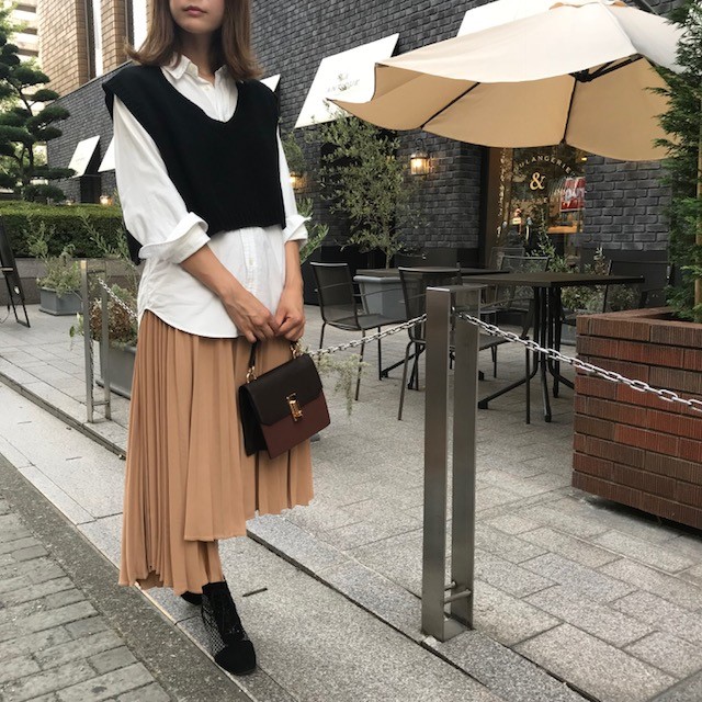 19 A W 大人のプチプラおしゃれファッションーアシメプリーツスカートー Base Mag