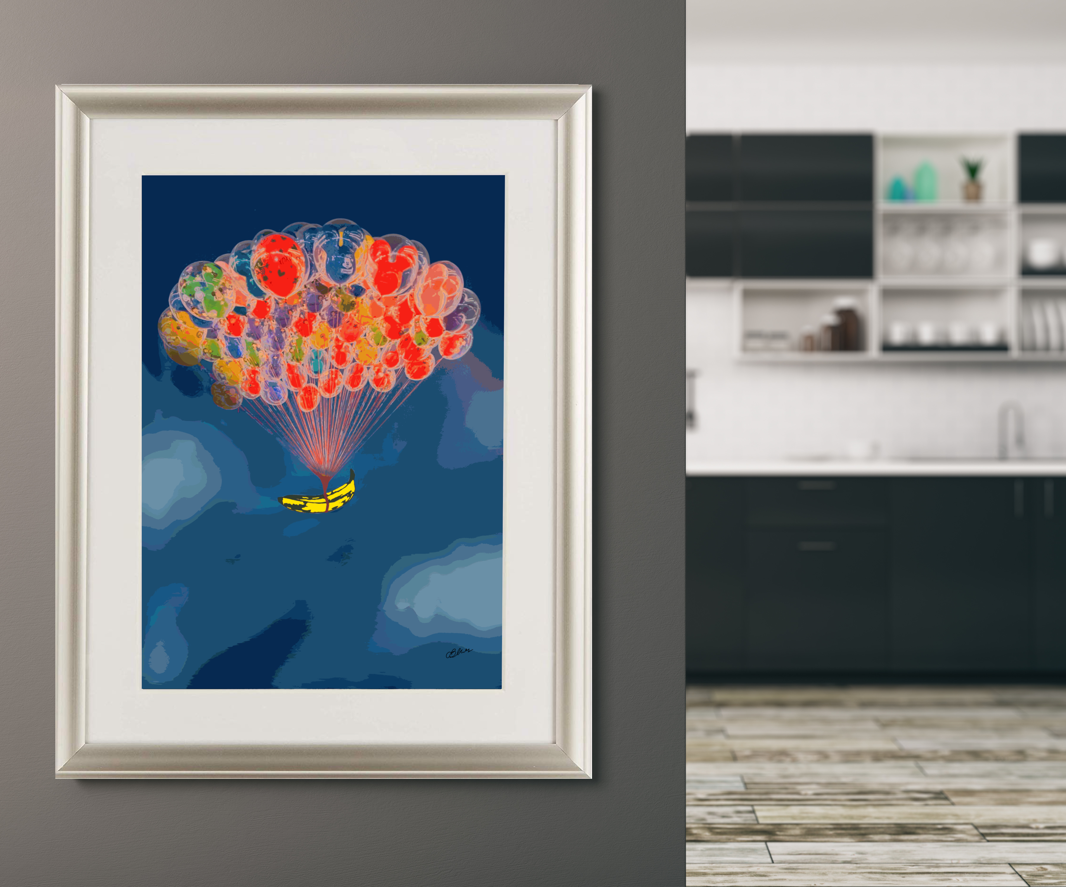 空に浮かぶバナナ ファッション性高い現代ポップアート Make Sense Art Gallery 空に浮かぶバナナ ファッション性高い現代ポップアート Make Sense Art Gallery