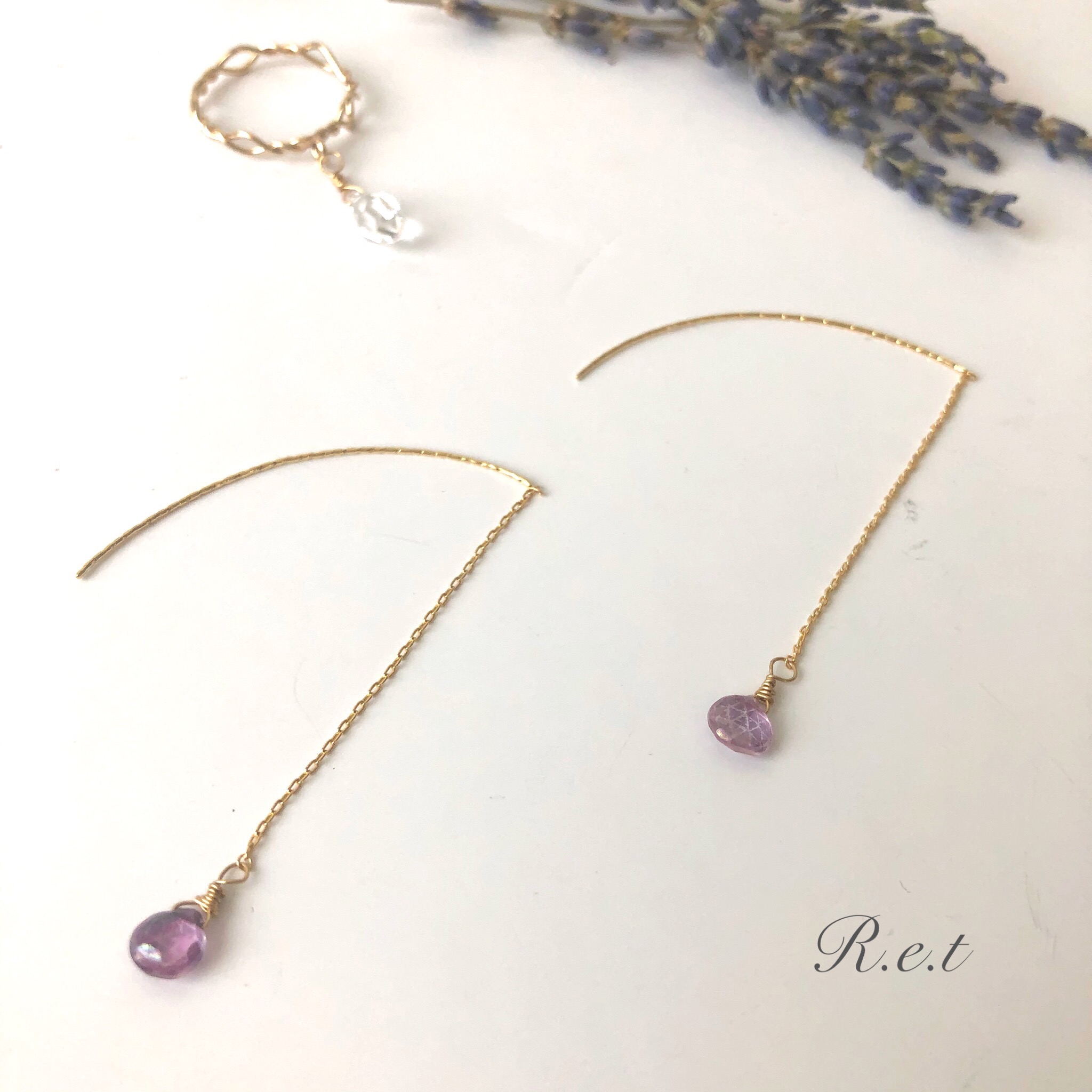 ミスティックピンクトパーズのアメリカンピアス Base Mag