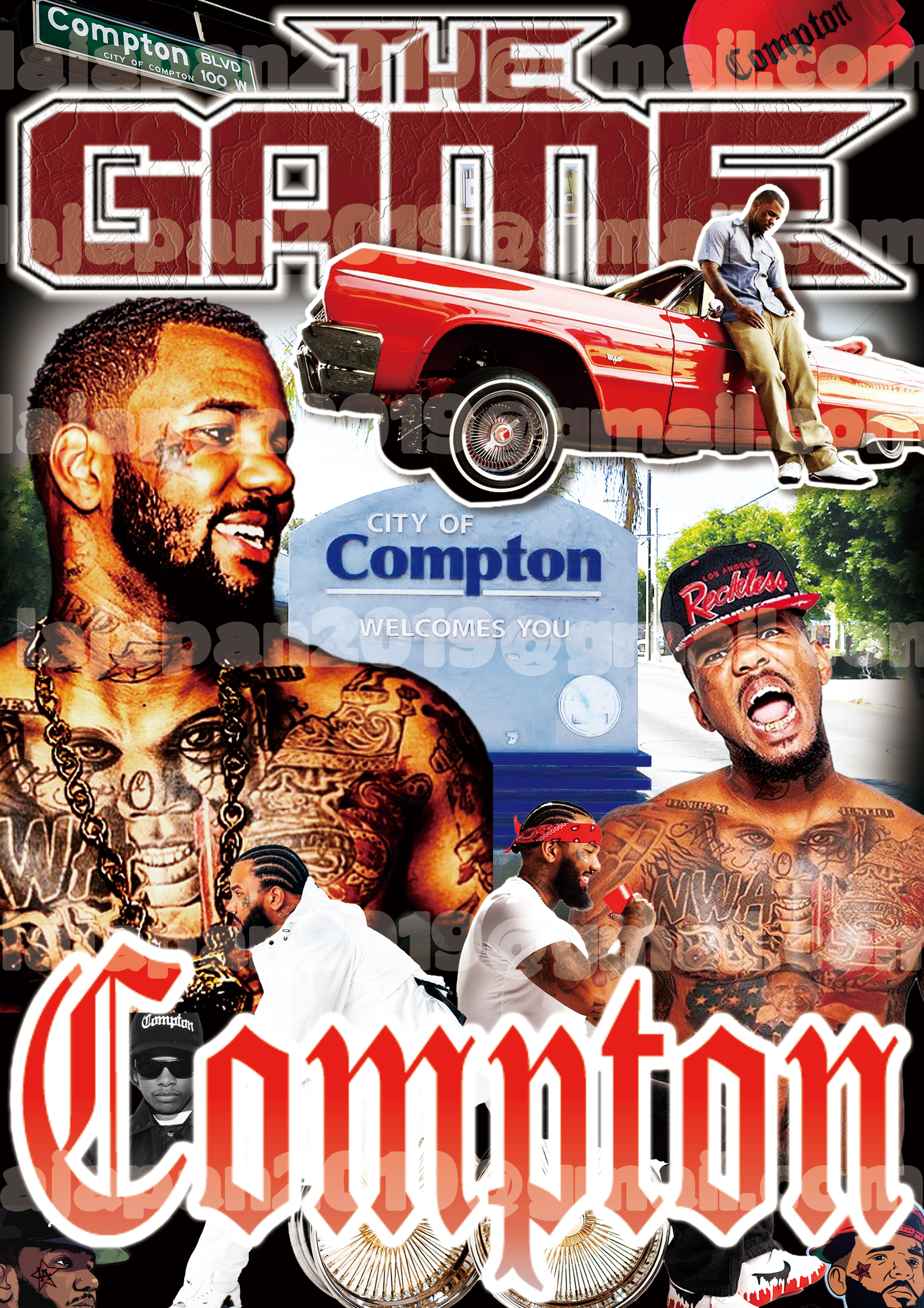 【新作】THE GAME　ウェッサイ　ラッパー　RAPTEE　HIPHOPTシャツ☆COMPTON☆