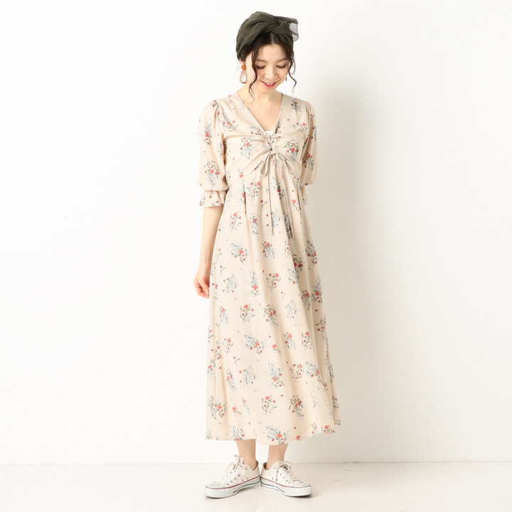 Archives 花柄ドロストワンピース Base Mag