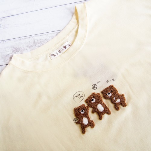 もっこもこ★クマ刺繍　Tee