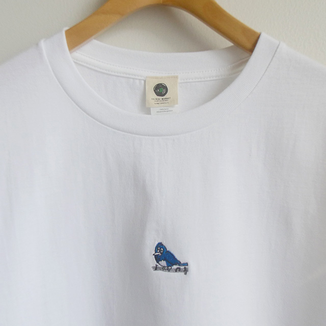 新商品のご紹介 青い鳥の刺繍が入った オオルリtシャツ できました
