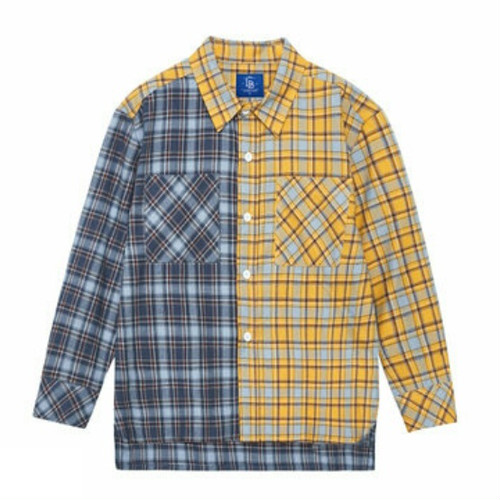 ダブルチェック柄シャツ！右、左、斜め、前、後ろ角度によって違う表情