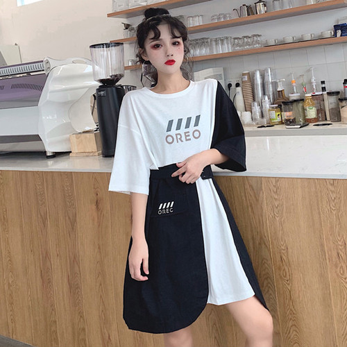 カジュアルシンプル夏アルファベットaラインカジュアルワンピース 代プチプラレディースファッション通販 若い女性ファッションサイトsaypretty