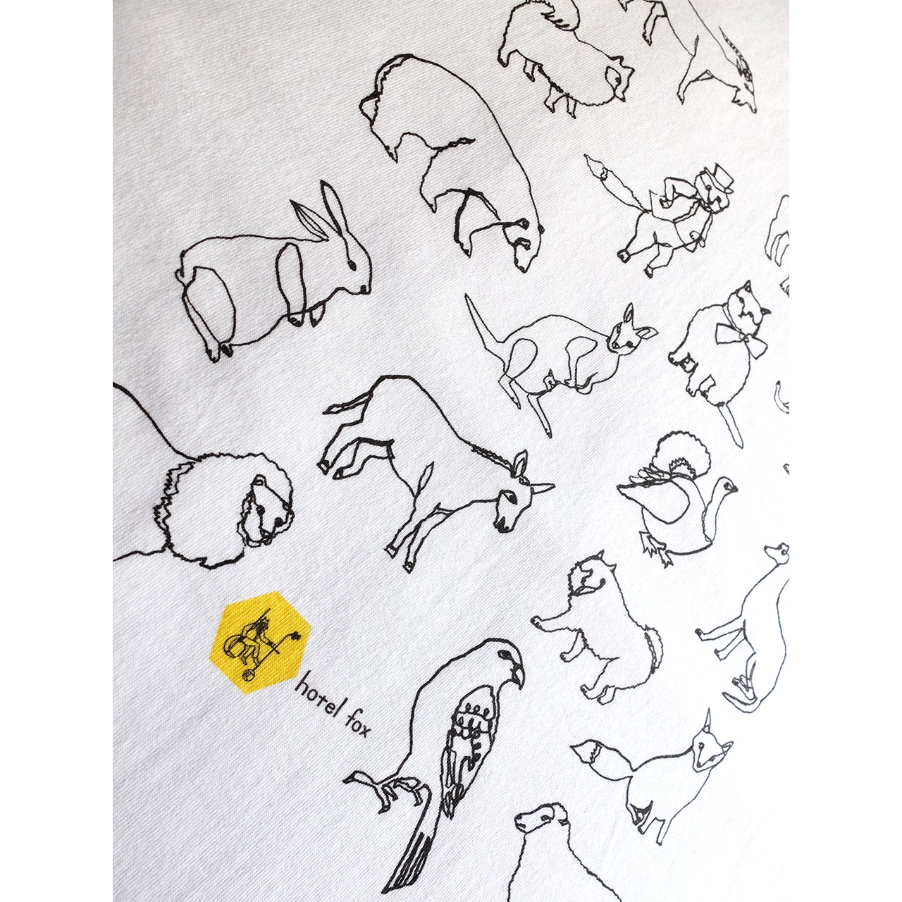 一筆書きの動物イラストtシャツ Base Mag