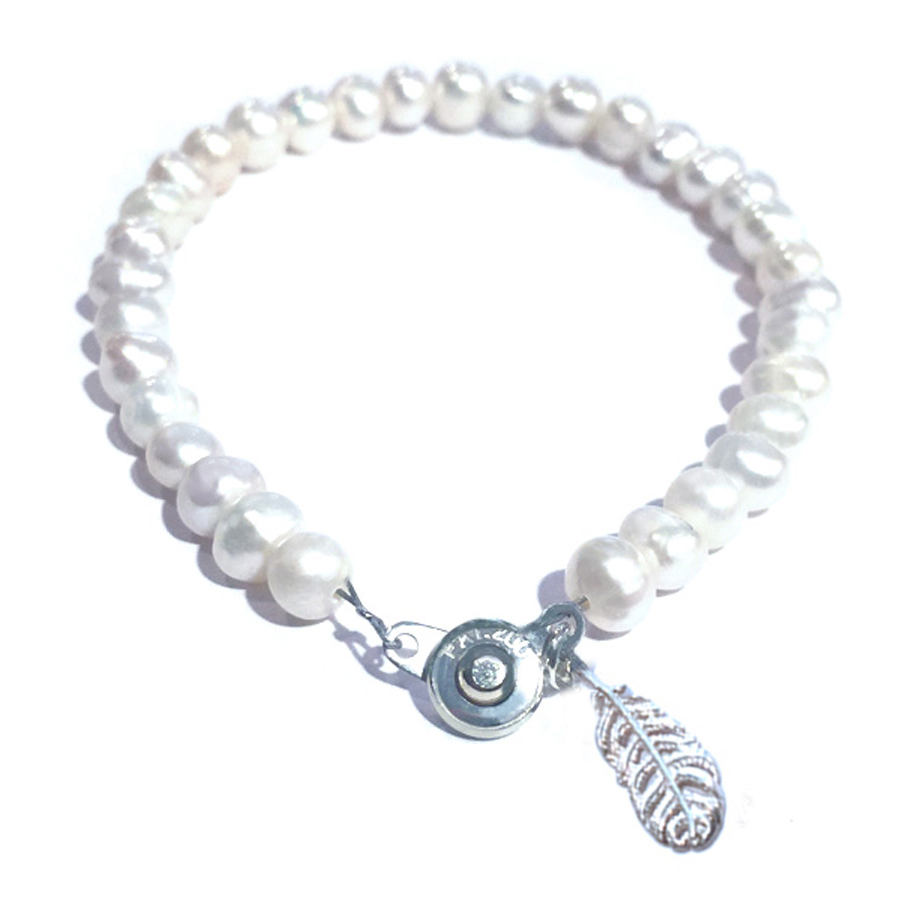 本真珠のブレスレット、見事な照りのピュアホワイト