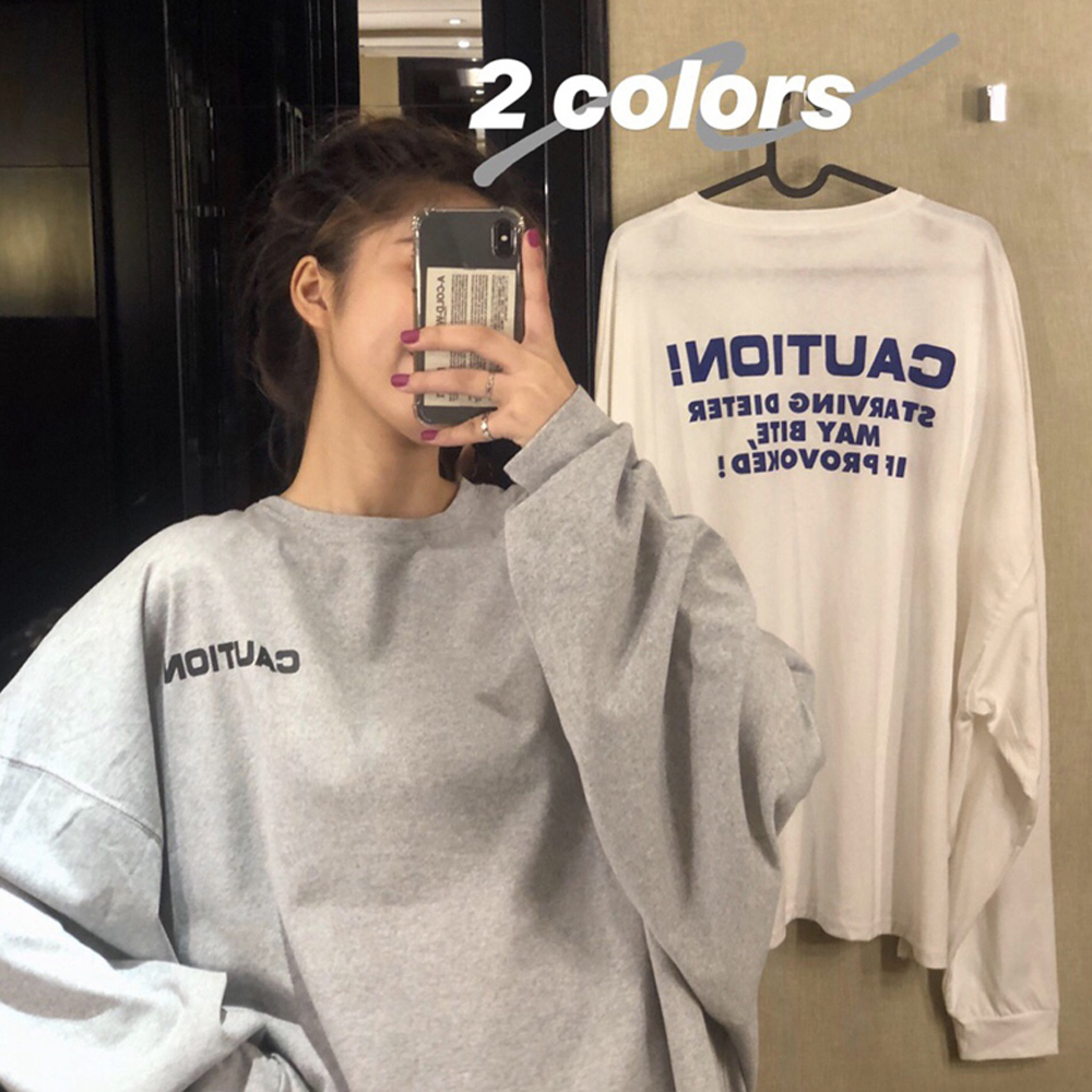 Tシャツ レディース 長袖 カットソー おしゃれ ロゴ オーバーサイズ 大きいサイズ 