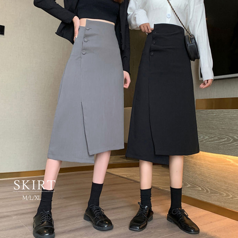 大きいサイズ レディース 不規則 スカート ハイウエスト Aラインスカート ゆったり