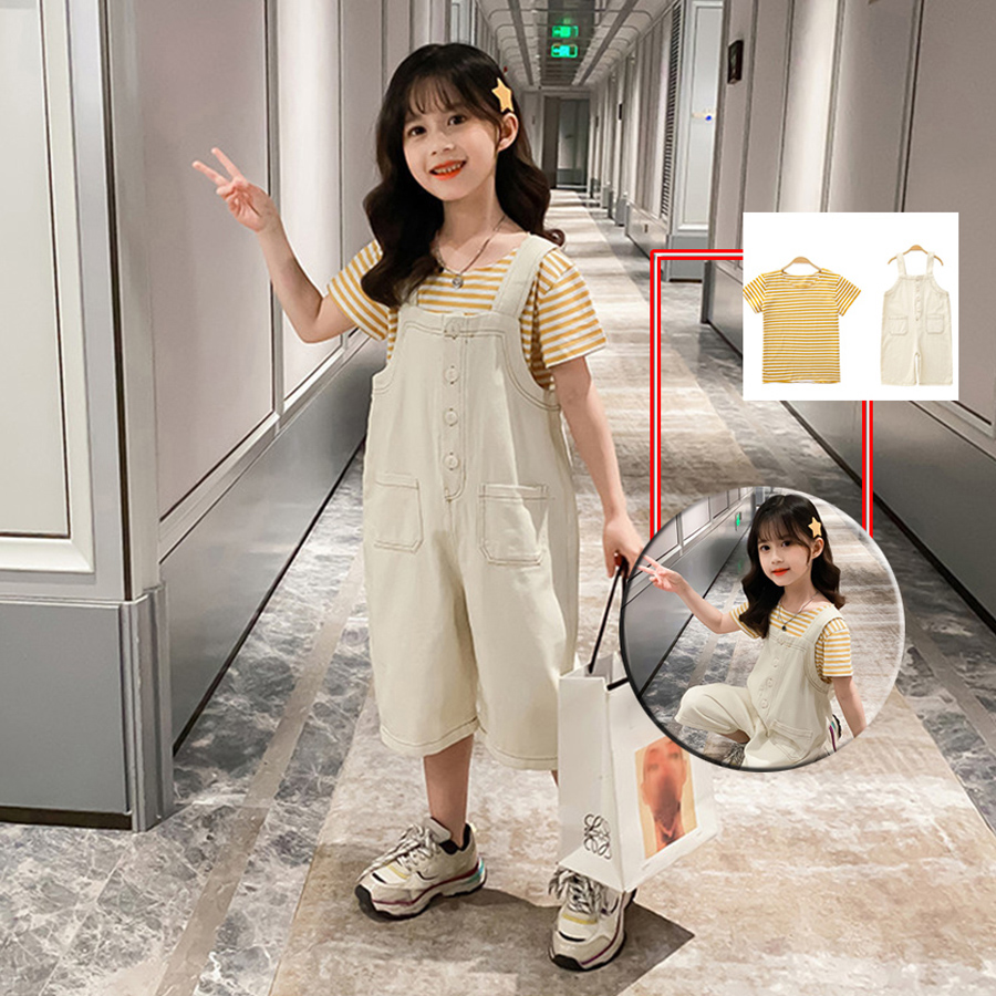 子ども服オーバーオール キッズ サロペット ｔシャツ おしゃれ 2点セット パンツ 半袖 
