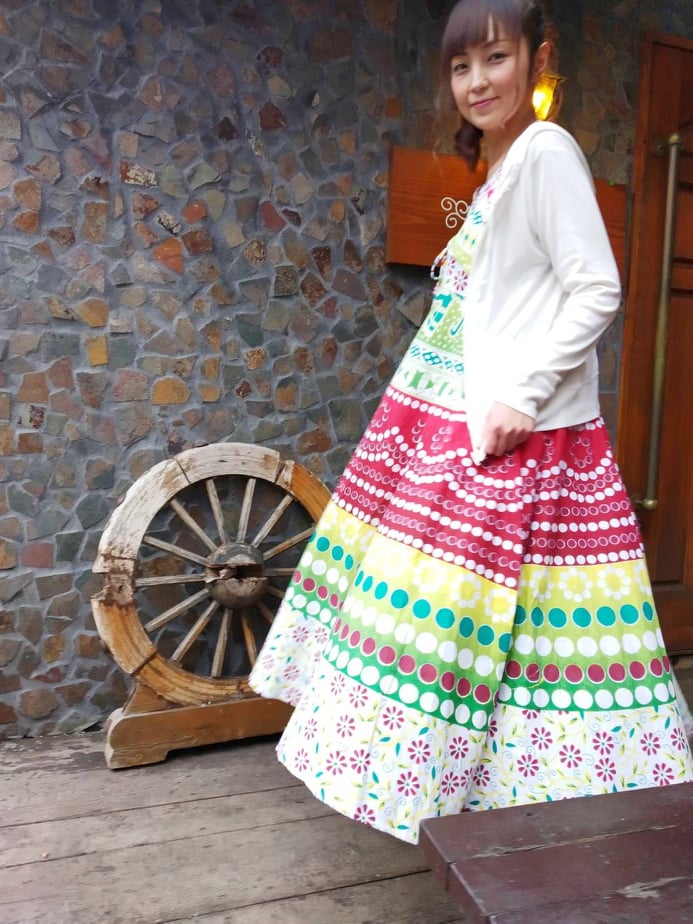 夏にぴったり涼しげな柄 インド綿のマキシワンピース ヒロタンズトレーディング