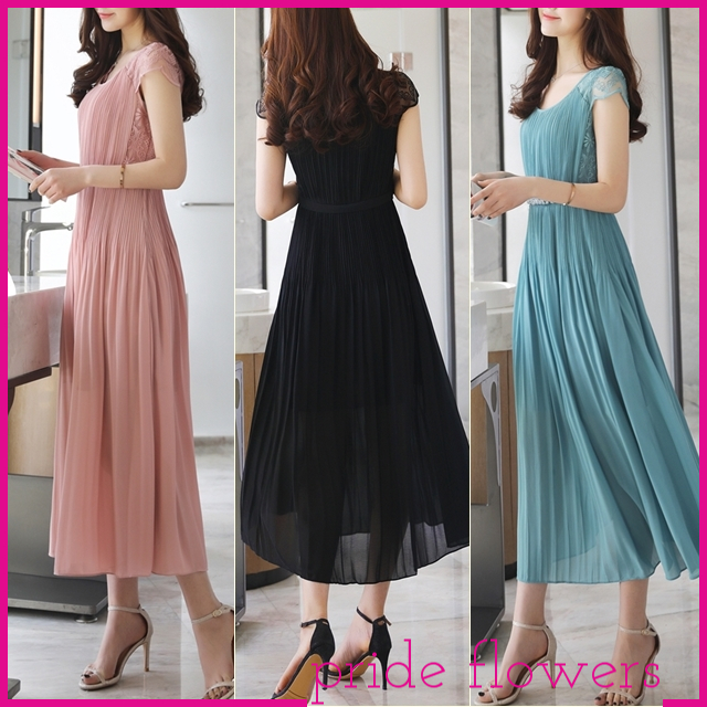 iラインですっきりなスタイリング プリーツワンピース Base Mag