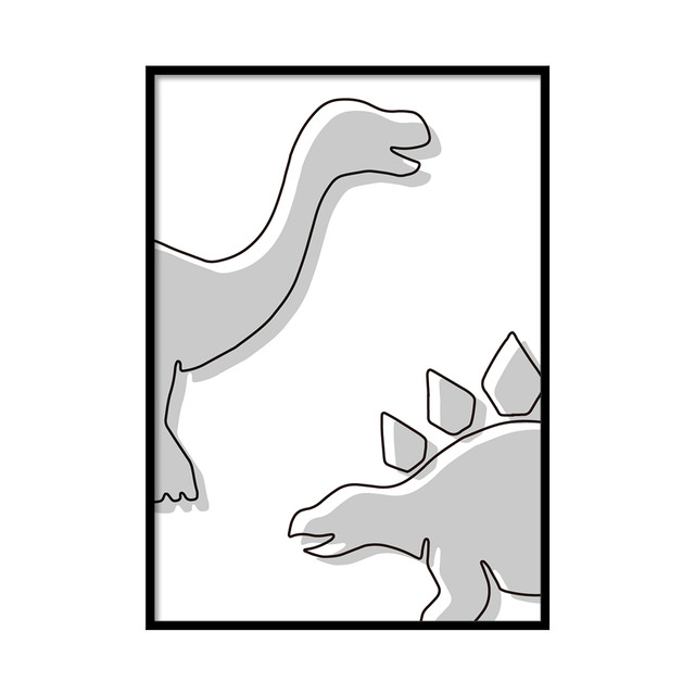 【子ども部屋が海外風に変身】 恐竜たちがかわいいモダンなポスター！