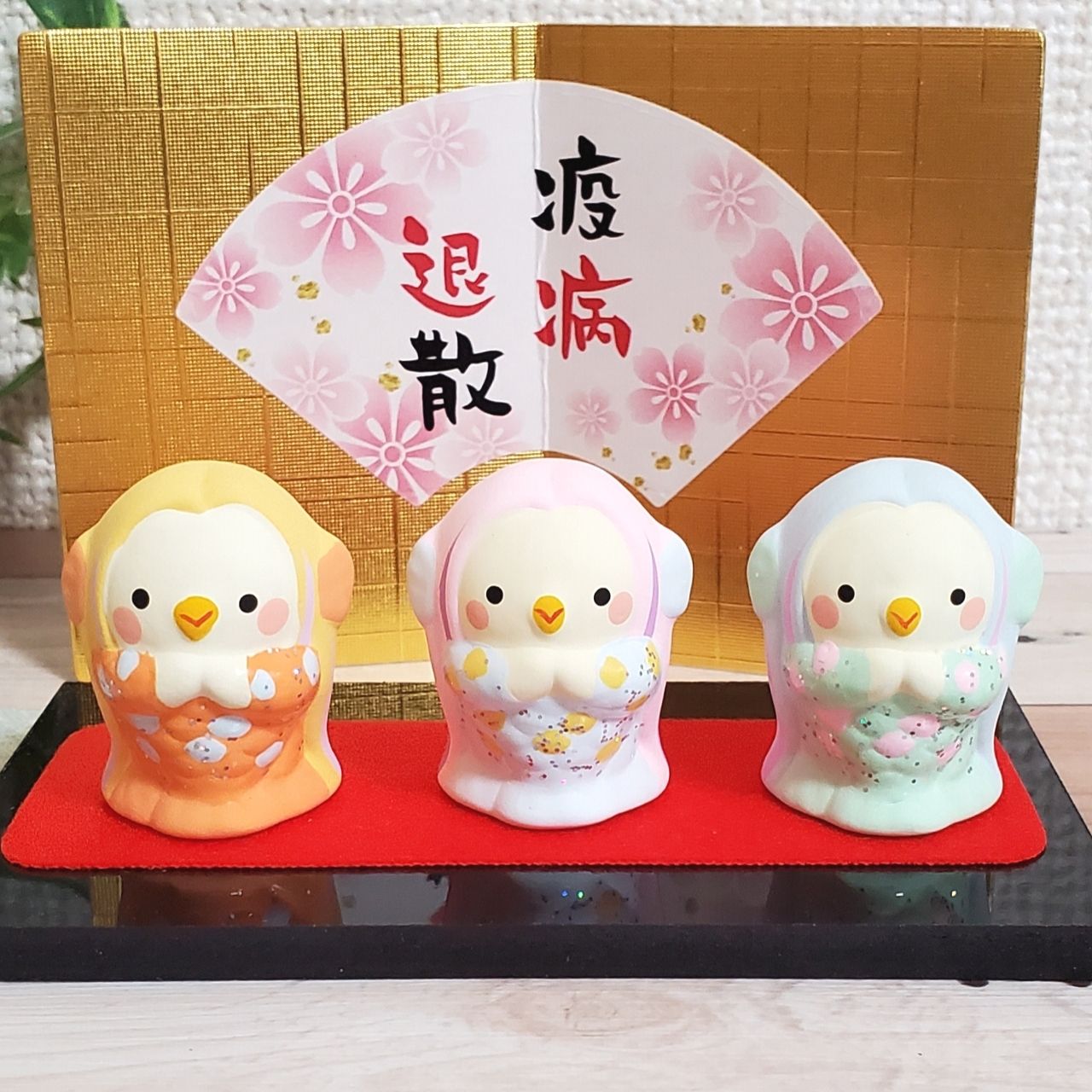 これはかわいい！素焼き陶器の3福豆人形(アマビエ)