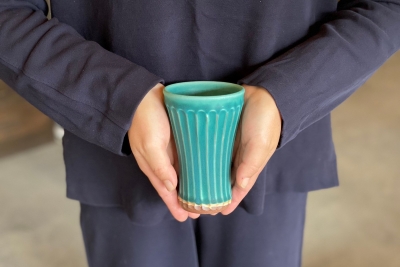 昇陽窯オリジナルカラーのフリーカップ（＃碧）唯一無二の色合いで自然と目を引く逸品です♪