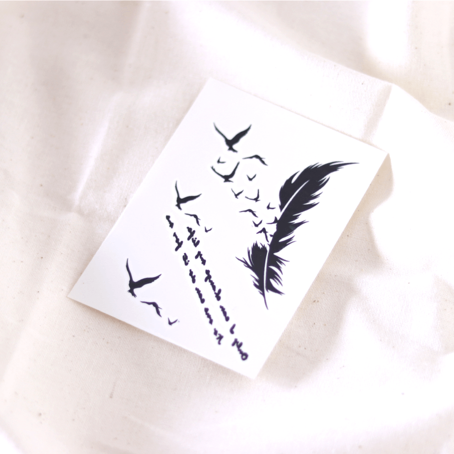 A wings 鳥 羽 タトゥーシール (感性デザイン)