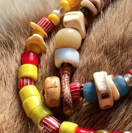 【No.192】antique beads tribal ネックレス ヴェネチア産 グーズベリー ボ