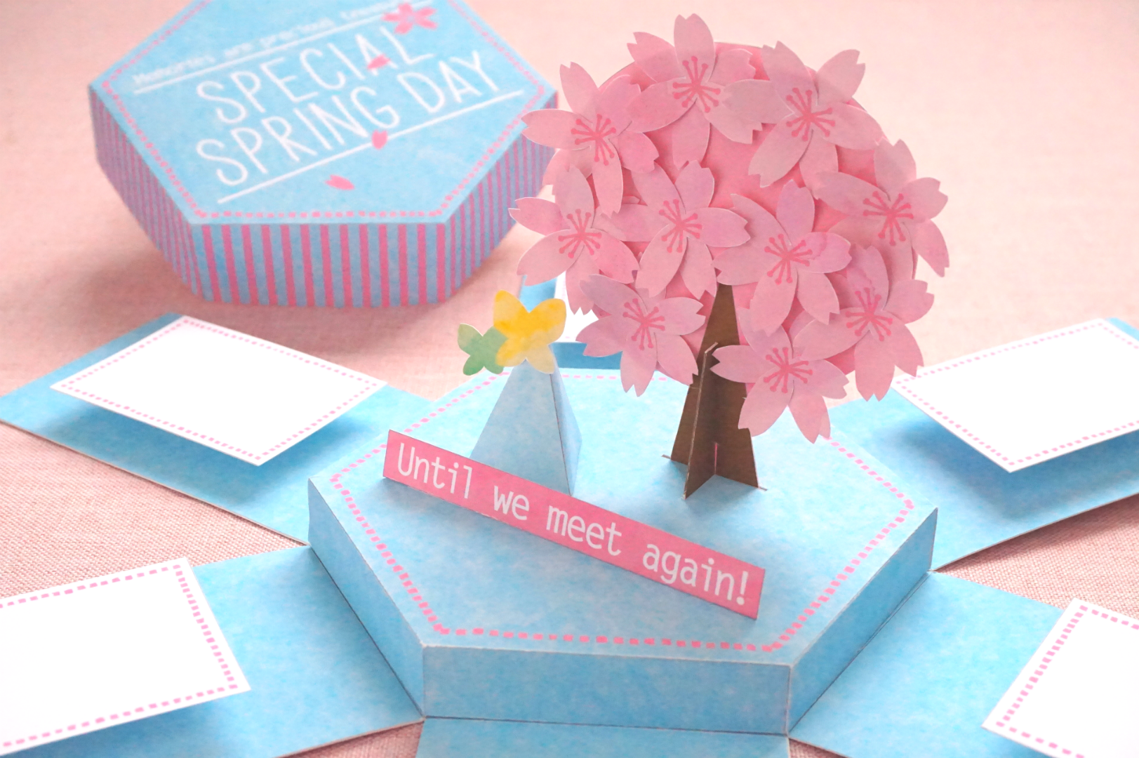桜が飛び出すメッセージカードで 春のお祝い や お別れ のメッセージを 紙あそび製作所pepal ペパル