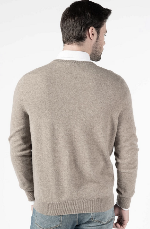 Gobi Cashmere 4 18 040wa ゴビカシミヤ メンズ クルーネック ハイゲージセーター グレージュ Gobi Cashmere Japan 公式オンラインショップ