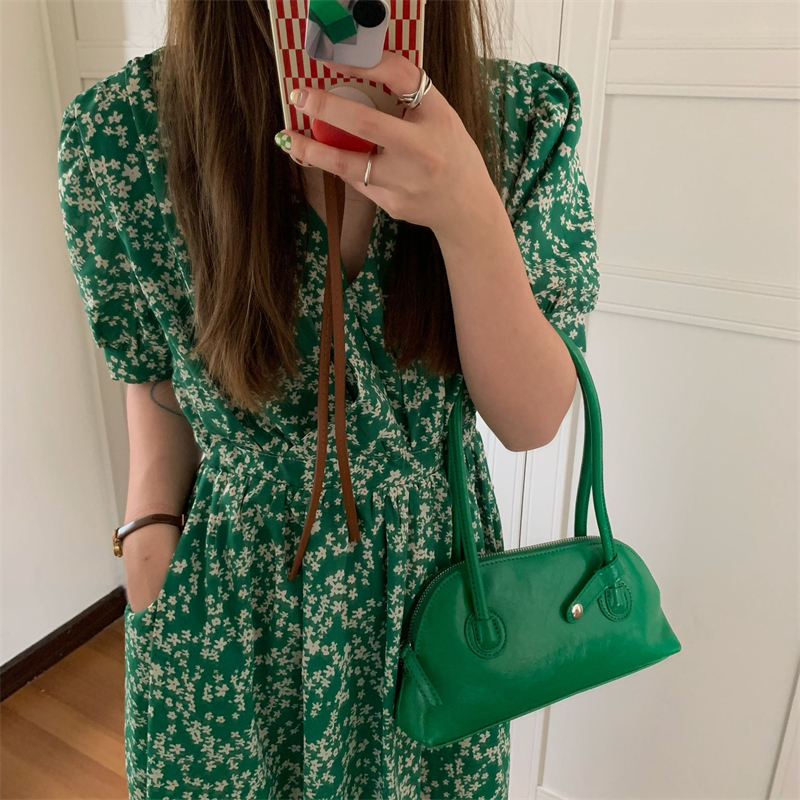 小花柄 グリーン ワンピース She Is シーイズ パーティードレス フェミニンカジュアル ファッション ブランド 通販