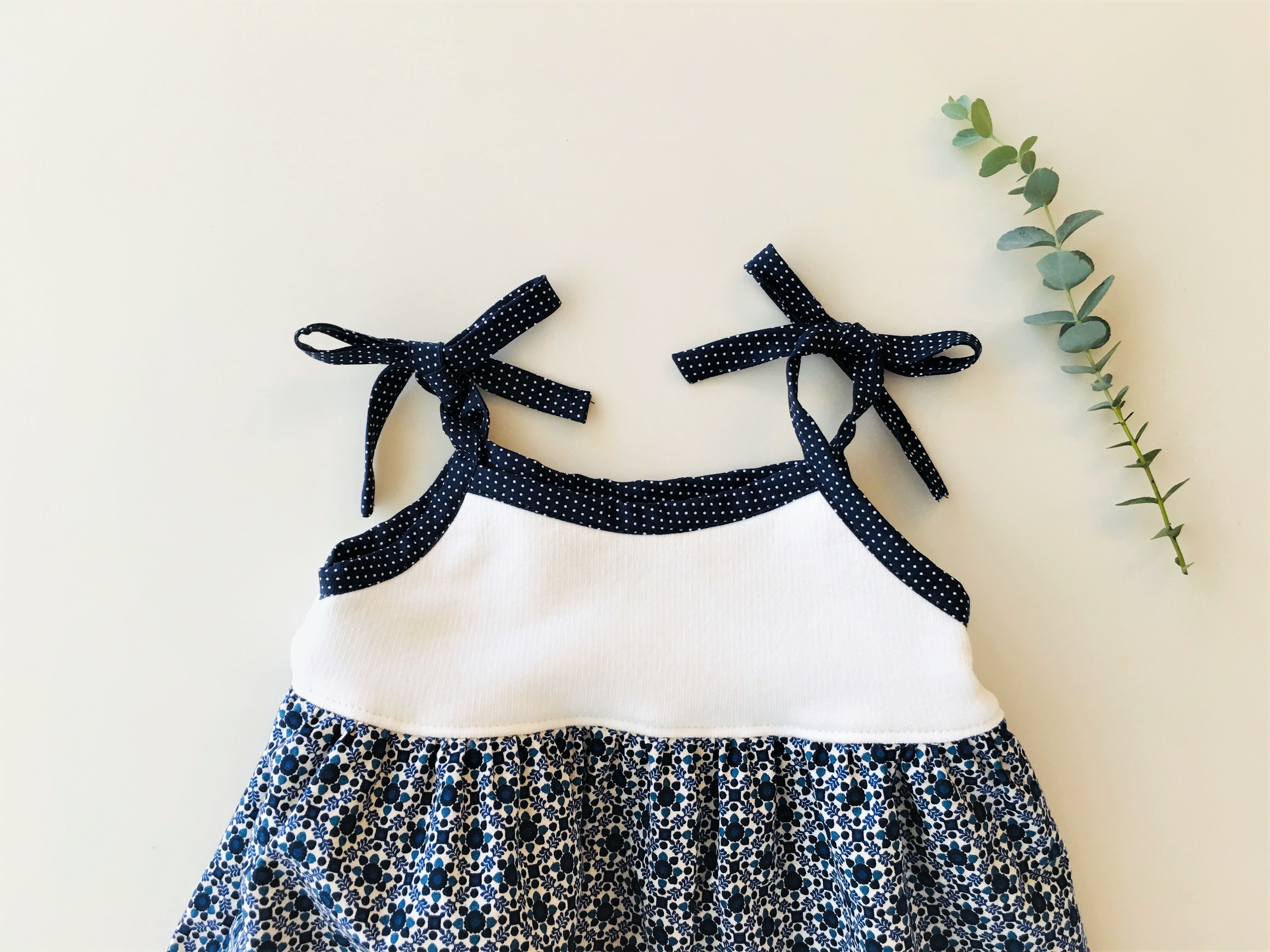 タイルフラワーのチュニックワンピース90ｃｍ日本製 Baby Ba Ba ベビーバーバ