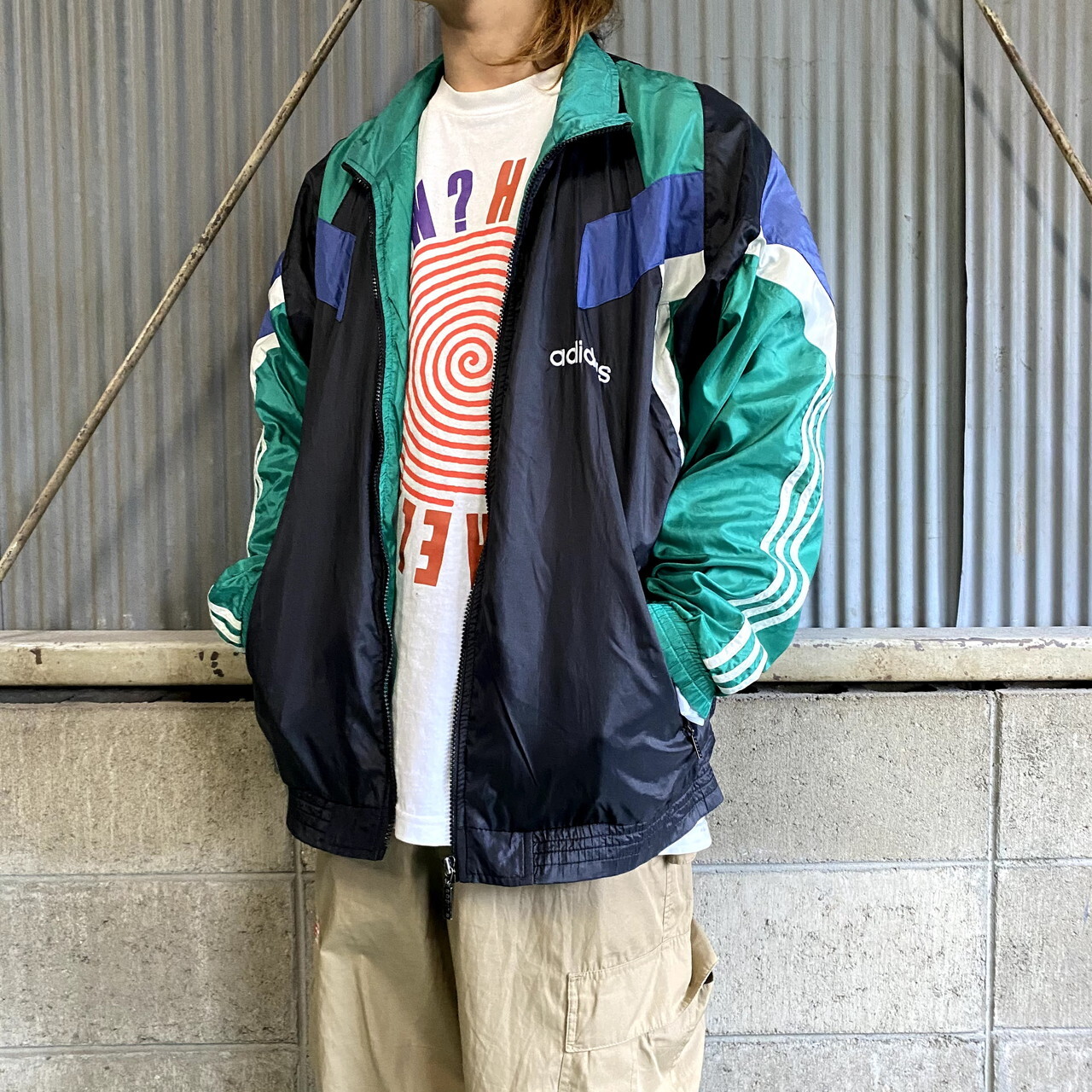 人気が高 adidas - 90s◇adidas アディダス ナイロンジャケット XL