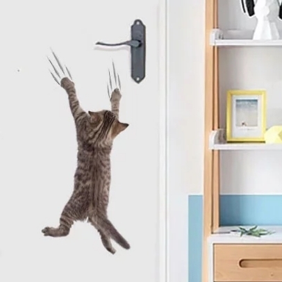 壁にしがみつく子猫のウォールステッカー 即納 百猫堂 Momonekodo