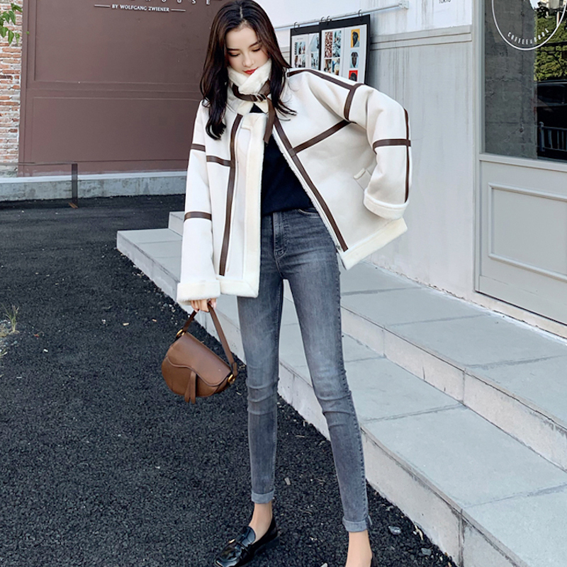 オルチャンファッション 韓国レディースファッション 6942 ボアジャケット ジャケット ワンカラー スタンドカラーアウター シンプルコーデ ブラウンコーデ 大人女子 送料無料 流行オルチャンファッション 人気のプチプラ韓国レディースファッション新作通販 Aliceholly