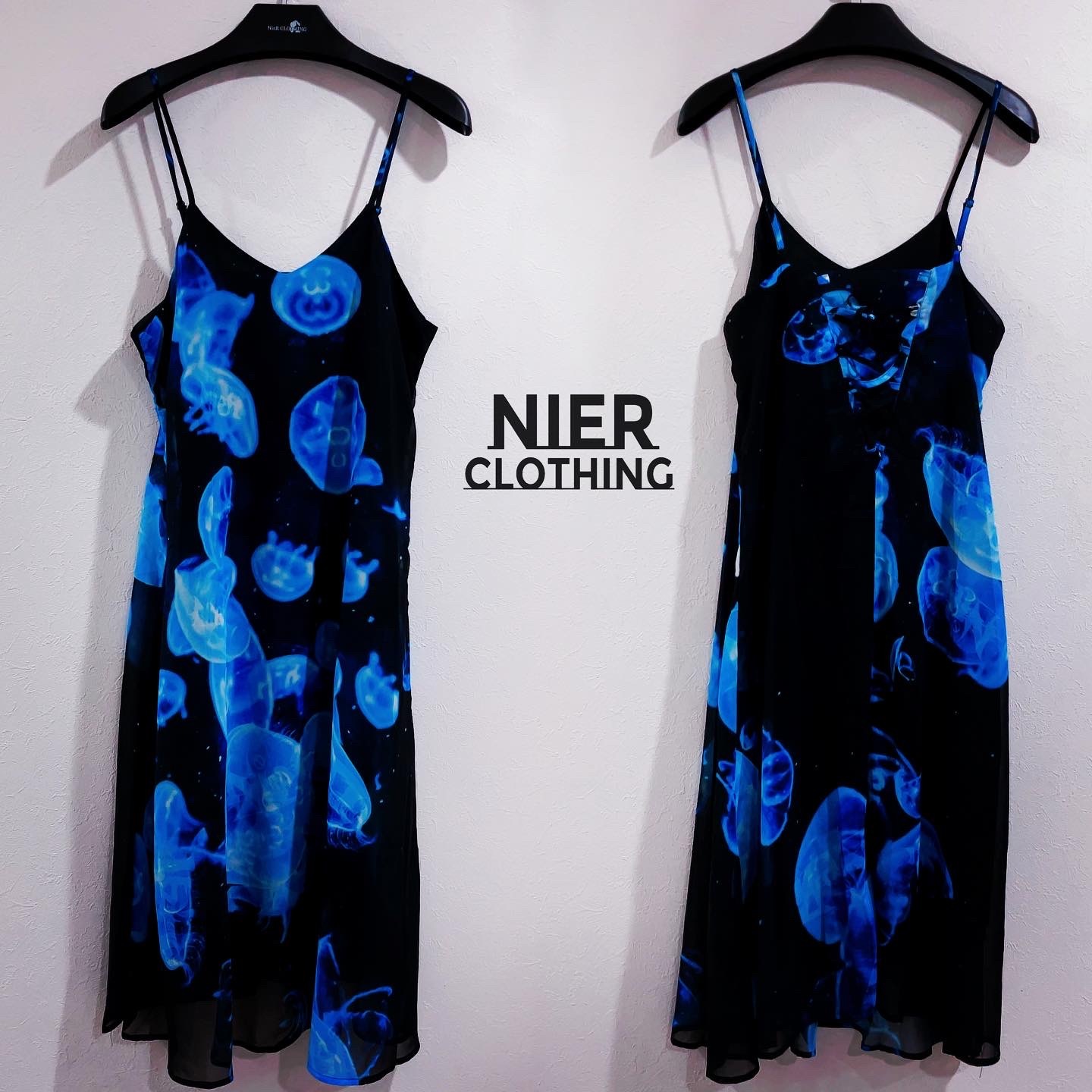 Vネックキャミソール海月ワンピース 裏地付き Nier